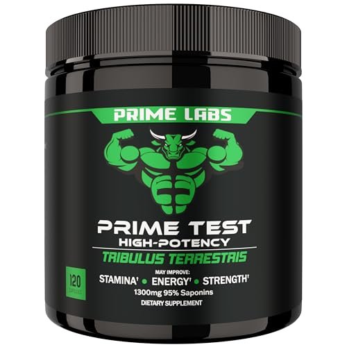 Prime Labs Tribulus Terrestris für Männer 1300 mg - Angereichert mit 95 % Saponinen - Energie, Vitalität, Kraft - 120 Kapseln