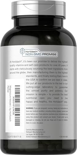 Horbäach Magnesium Malat | 1800 mg | 250 Tabletten | Vegetarisch, Nicht-GVO, Glutenfrei