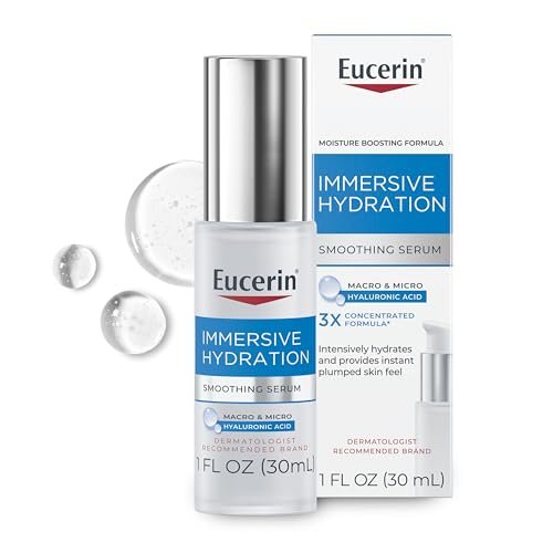 Eucerin Intensiv Feuchtigkeitsspendendes Gesichtsserum – Ultra-leichte Hyaluronsäure zur Reduzierung von feinen Linien und Fältchen, 30 ml Flasche