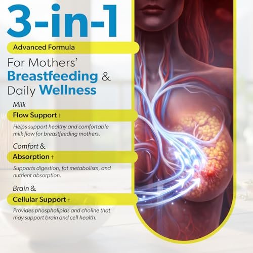 TRUEMED Bio Sonnenblumen-Lecithin 1200 mg – Stillergänzung für Mütter – Unterstützt Milchfluss, verstopfte Milchgänge, Gehirn- & Lebergesundheit – Sojafrei, Nicht-GVO – 100 Weichkapseln