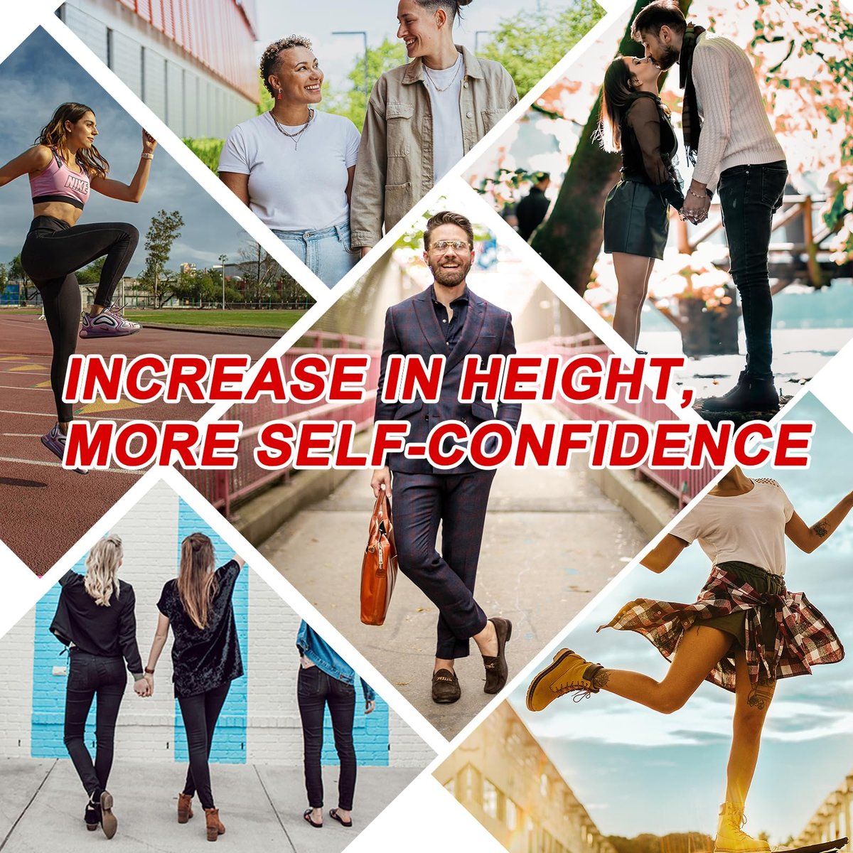 Ailaka Höhenzunahme Einlegesohlen für Männer und Frauen – Wabenförmige Stoßdämpfende Polster Einlegesohlen, Ersatz Sport Schuheinlagen für Höhenvergrößerung