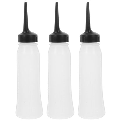 PACKOVE 3er-Set Haarfärbeflasche, Haarfarbe Quetschflasche, professionelle Haartrockenreinigungsflaschen, Applikatorflaschen für Haare, 240 ml, transparent