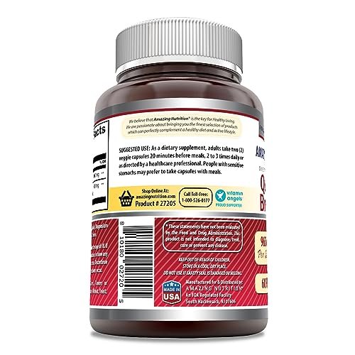Amazing Nutrition Quercetin 800 mg mit Bromelain 165 mg – 60 vegane Kapseln, Non-GMO, glutenfrei, hergestellt in den USA