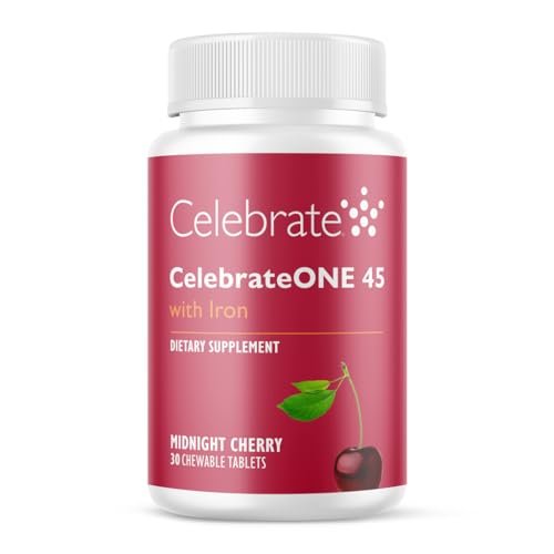 CelebrateONE 45 Bariatric Multivitamin mit Eisen, einmal täglich tropisch kaubar für Magenverkleinerung & Bypass-Patienten – 45 mg Eisen, 30 Tabletten, 1 Monatsvorrat