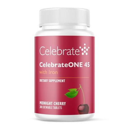 CelebrateONE 45 Bariatric Multivitamin mit Eisen, einmal täglich tropisch kaubar für Magenverkleinerung & Bypass-Patienten – 45 mg Eisen, 30 Tabletten, 1 Monatsvorrat