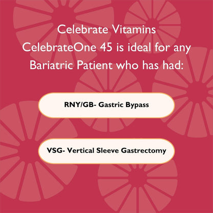 CelebrateONE 45 Bariatric Multivitamin mit Eisen, einmal täglich tropisch kaubar für Magenverkleinerung & Bypass-Patienten – 45 mg Eisen, 30 Tabletten, 1 Monatsvorrat