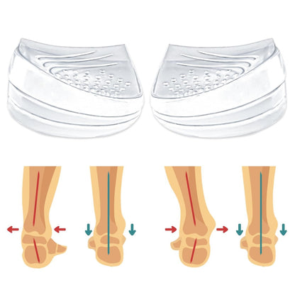 Skyfoot 3-Lagen Verstellbare Fersenkeil-Einlagen zur Korrektur von Supination & Pronation, Klebende mediale & laterale Fersenpolster für O-Beine, Knieschmerzen, Fußausrichtung (L: Damen 7-11, Herren 7-10, Kristall)