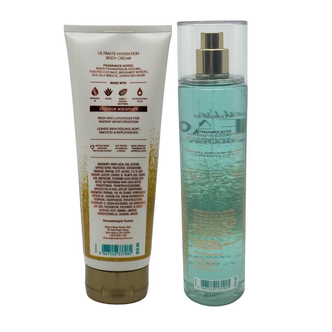 Bath & Body Works At the Beach Geschenkset – Duftnebel 8oz & Body Cream 8oz