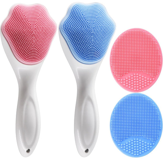 Gesichtsreinigungsbürste aus Silikon – 4er-Pack, Peeling-Bürste für Mitesser, Akne, Poren & Milchschorf