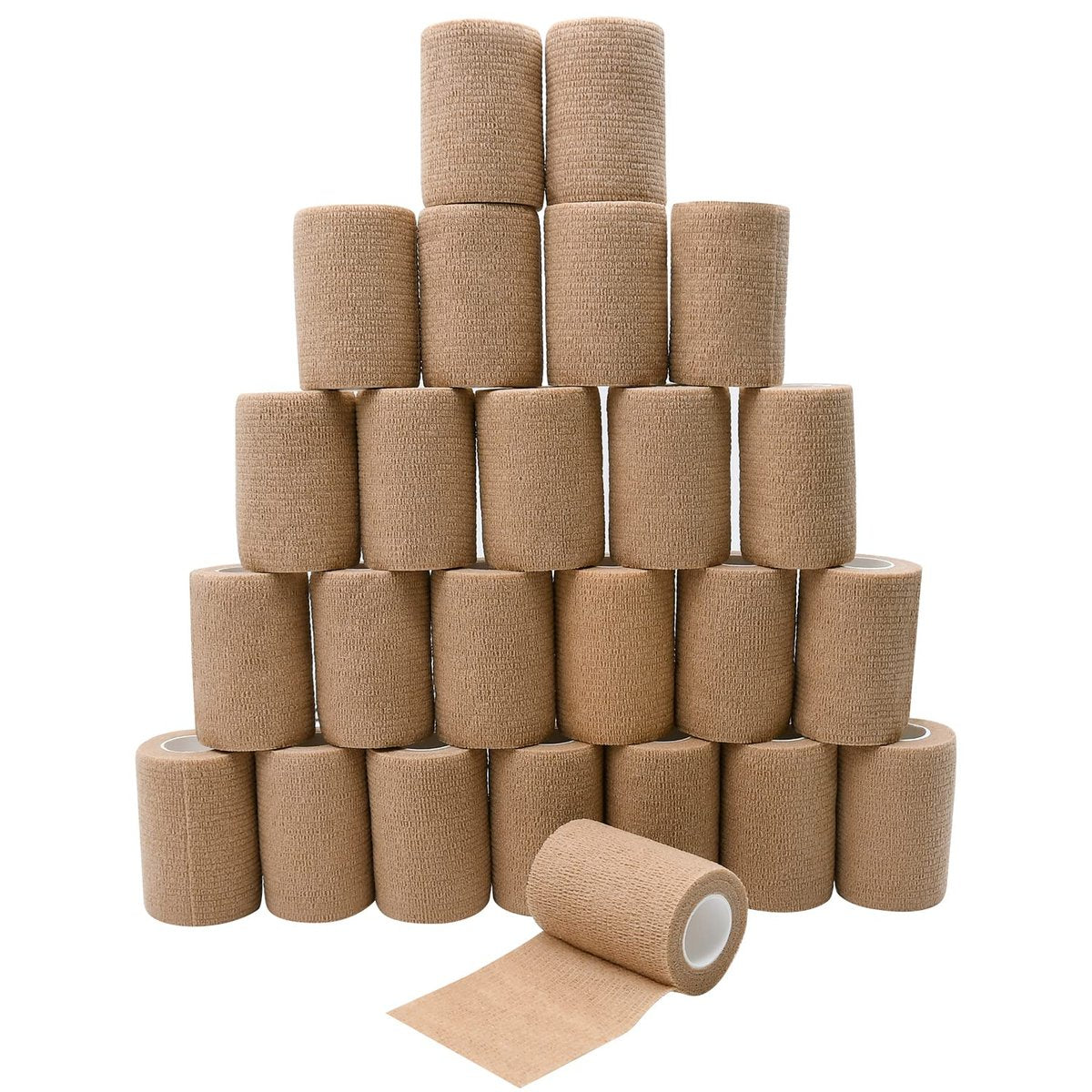 3 Zoll Selbstklebende Bandagewickel, 24 Stück, hautfarben, 5 Yard selbsthaftende Wickel für Sport, Handgelenk, Knöchel und Schwellungen