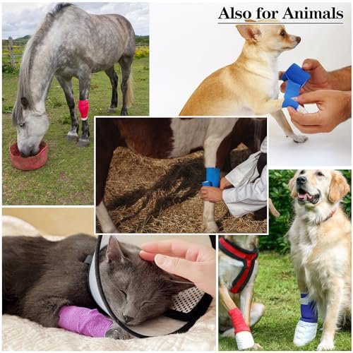 2 Zoll Selbstklebende Bandage-Wraps, 24 Stück, 12 Farben, 5 Yard, für Sport, Handgelenk, Knöchel und Schwellungen