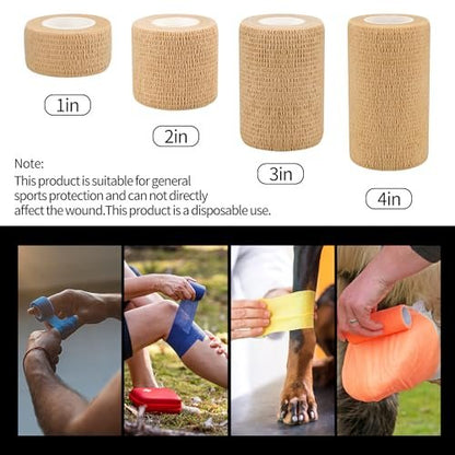 2 Zoll Selbstklebende Bandage-Wraps, 24 Stück, 12 Farben, 5 Yard, für Sport, Handgelenk, Knöchel und Schwellungen