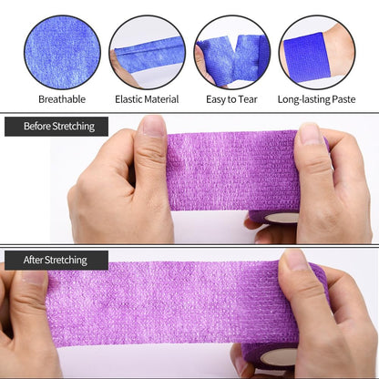 2 Zoll Selbstklebende Bandage-Wraps, 24 Stück, 12 Farben, 5 Yard, für Sport, Handgelenk, Knöchel und Schwellungen