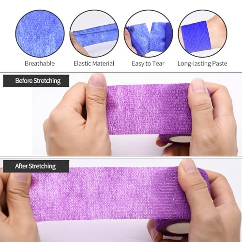 2 Zoll Selbstklebende Bandagen, 24 Stück, hautfarben, 5 Yard, für Sport, Handgelenk, Knöchel und Schwellungen