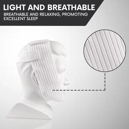 Bistras Super Deluxe Weißes Kinnband für CPAP-Benutzer - Gegen Mundtrockenheit und Schnarchen - Hält den Mund während des Schlafs geschlossen (1 Stück)