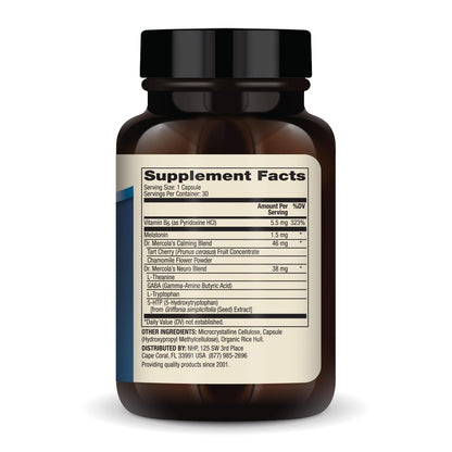 Dr. Mercola Schlafunterstützung mit Melatonin - Fördert erholsamen Schlaf & Entspannung - Melatonin mit L-Theanin, 5-HTP, GABA - 30 Kapseln - 1,5 mg