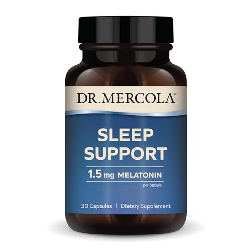 Dr. Mercola Schlafunterstützung mit Melatonin - Fördert erholsamen Schlaf & Entspannung - Melatonin mit L-Theanin, 5-HTP, GABA - 30 Kapseln - 1,5 mg
