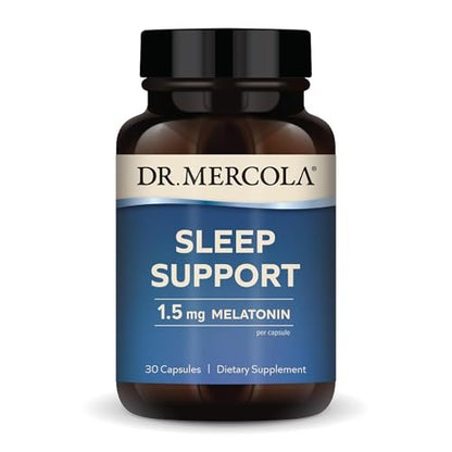 Dr. Mercola Schlafunterstützung mit Melatonin - Fördert erholsamen Schlaf & Entspannung - Melatonin mit L-Theanin, 5-HTP, GABA - 30 Kapseln - 1,5 mg