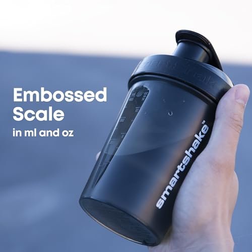 Smartshake Lite 4er-Pack Protein-Shakerflasche 400 ml – Auslaufsicherer Schraubdeckel – BPA-frei – Unisex – Nebelgrau, Armeegrün, Schwarz, Marineblau