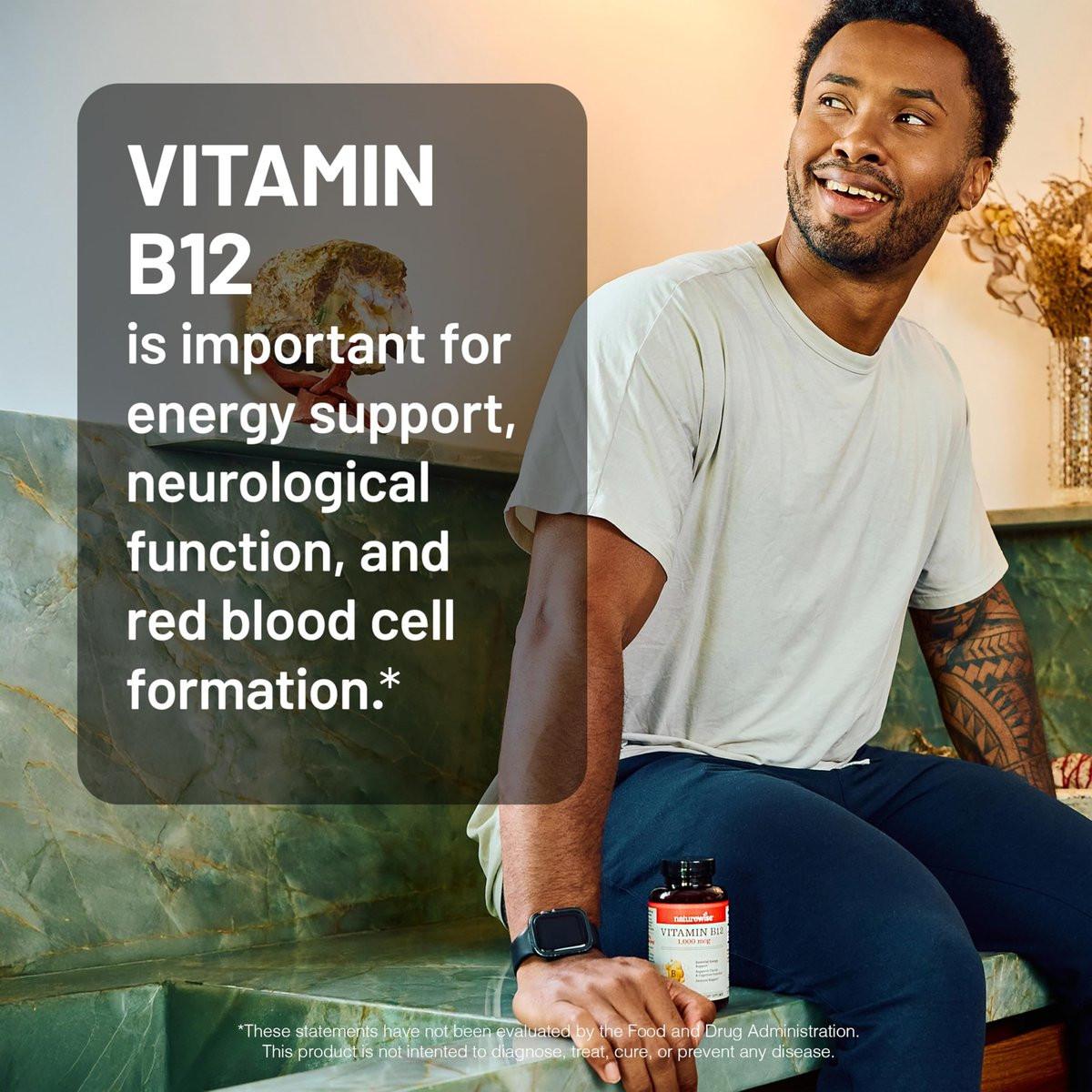 NatureWise Vitamin B12 1000 mcg – Nahrungsergänzungsmittel zur Unterstützung des Energiestoffwechsels, geistiger Klarheit und Gesundheit des Nervensystems – Leicht zu schlucken, soja- & glutenfrei, nicht-GVO – 60 Softgels (60-Tage-Vorrat)