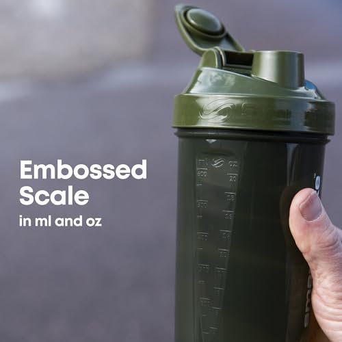 Smartshake O2GO ONE 4er-Pack Protein Shaker Flasche 800 ml | 27 oz – Auslaufsicherer Schraubdeckel – BPA-frei – Unisex – Nebelgrau, Armeegrün, Schwarz, Marineblau