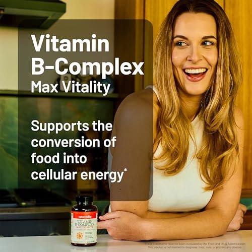 NatureWise Vitamin B Komplex für Frauen und Männer – mit Folsäure, Biotin, B1, B2, B3, B6, B12 – Unterstützt Zellenergie und geistige Klarheit – Gluten- & laktosefrei, ohne Gentechnik – 60 Softgels (2-Monats-Vorrat)