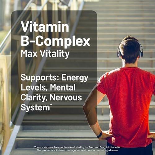 NatureWise Vitamin B Komplex für Frauen und Männer – mit Folsäure, Biotin, B1, B2, B3, B6, B12 – Unterstützt Zellenergie und geistige Klarheit – Gluten- & laktosefrei, ohne Gentechnik – 60 Softgels (2-Monats-Vorrat)