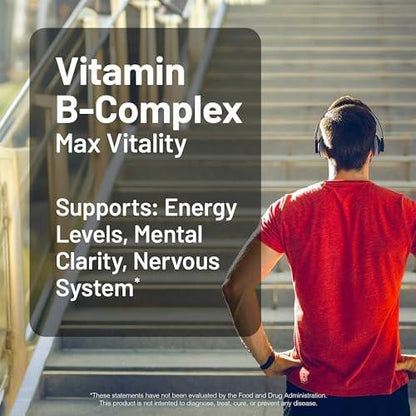 NatureWise Vitamin B Komplex für Frauen und Männer – mit Folsäure, Biotin, B1, B2, B3, B6, B12 – Unterstützt Zellenergie und geistige Klarheit – Gluten- & laktosefrei, ohne Gentechnik – 60 Softgels (2-Monats-Vorrat)