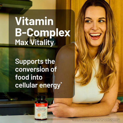 NatureWise Vitamin B Komplex für Frauen und Männer – mit Folsäure, Biotin, B1, B2, B3, B6, B12 – Unterstützt Zellenergie und geistige Klarheit – Gluten- & laktosefrei, ohne Gentechnik – 60 Softgels (2-Monats-Vorrat)