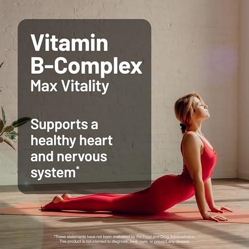 NatureWise Vitamin B Komplex für Frauen und Männer – mit Folsäure, Biotin, B1, B2, B3, B6, B12 – Unterstützt Zellenergie und geistige Klarheit – Gluten- & laktosefrei, ohne Gentechnik – 60 Softgels (2-Monats-Vorrat)