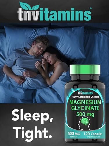Magnesiumglycinat 500 mg pro Kapsel – 120 Kapseln | 4 Monate Vorrat! | Reines cheliertes Magnesium für Schlaf, Ruhe, Nerven, Gelenke & Knochen | Nicht-GMO