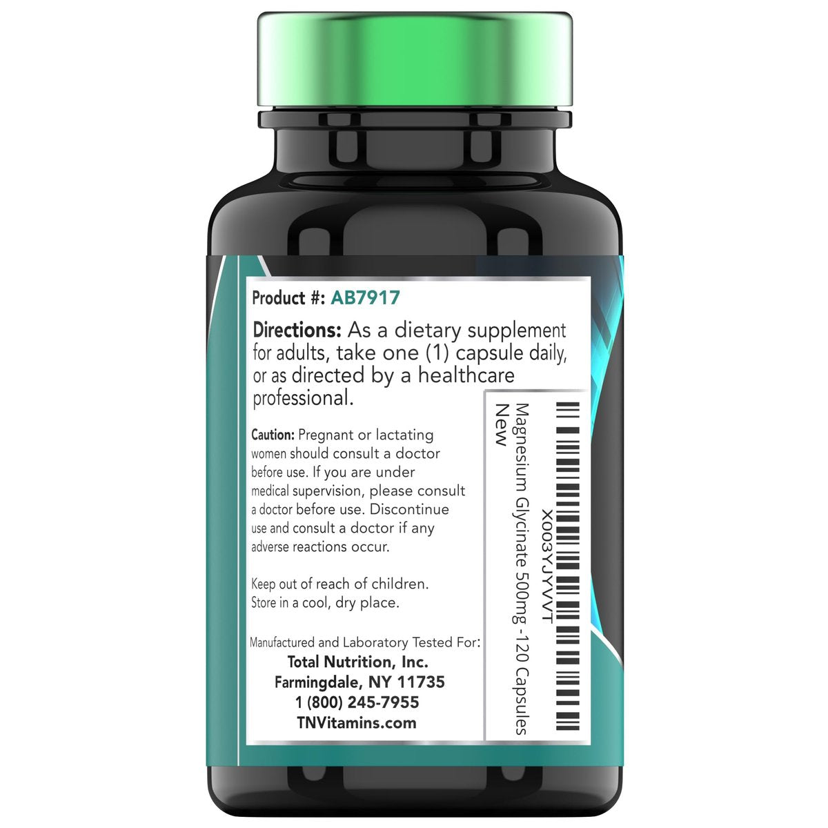 Magnesiumglycinat 500 mg pro Kapsel – 120 Kapseln | 4 Monate Vorrat! | Reines cheliertes Magnesium für Schlaf, Ruhe, Nerven, Gelenke & Knochen | Nicht-GMO