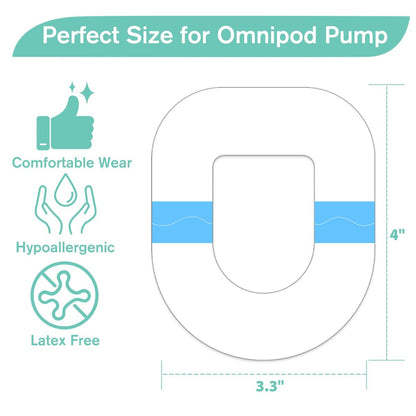 Omnipod 5 Überpflaster wasserdicht, 60 Stück klare Klebepflaster für Pod Pals OmniPod 5, hypoallergen & latexfrei, langanhaltender Schutz