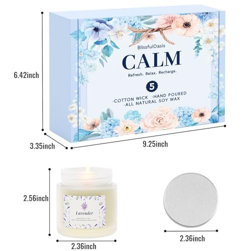 BlissfulOasis Duftkerzen Set – 5er Pack Langbrennende Kerzen für Zuhause, Natürliche Inhaltsstoffe, Geschenkidee für Frauen zu Geburtstag und Valentinstag