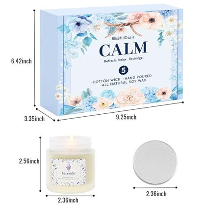 BlissfulOasis Duftkerzen Set – 5er Pack Langbrennende Kerzen für Zuhause, Natürliche Inhaltsstoffe, Geschenkidee für Frauen zu Geburtstag und Valentinstag