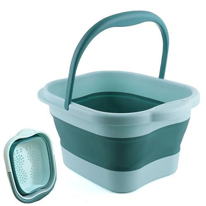 Leemeimei Fußbad 15L (4 GL) Zusammenklappbarer Fußsoak-Eimer mit Griff, Fußspa-Bademassagegerät für trockene, rissige Füße, Plastik-Fußeimer