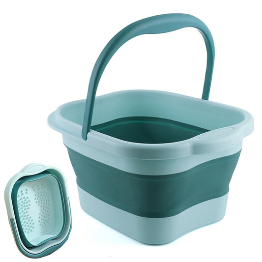 Leemeimei Fußbad 15L (4 GL) Zusammenklappbarer Fußsoak-Eimer mit Griff, Fußspa-Bademassagegerät für trockene, rissige Füße, Plastik-Fußeimer
