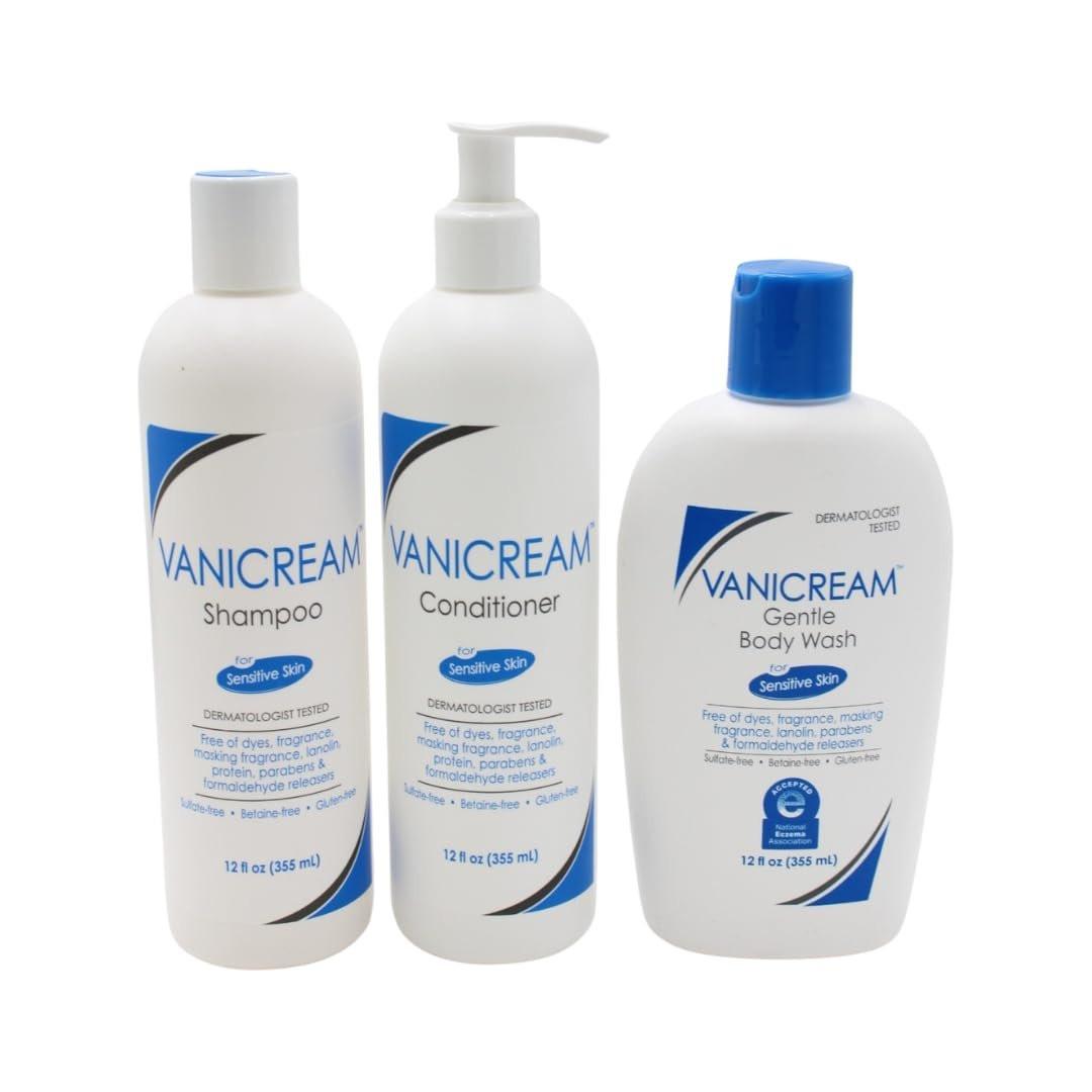 Vanicream 3-in-1 Shampoo, Conditioner & Körperwaschmittel – 2 x 355 ml (12 oz) – Sanfte Reinigung für empfindliche Haut