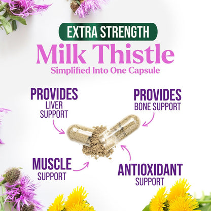 Mariendistel Extrakt - Leberreinigung Entgiftung & Reparatur Formel - Natürliche Mariendistel mit Silymarin Marianum & Löwenzahn Extrakt - Pflanzliches Lebergesundheitspräparat - Hergestellt in den USA - 120 Kapseln