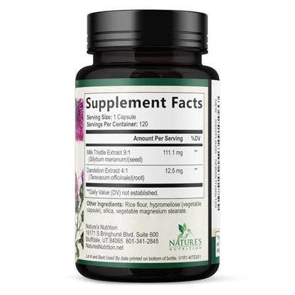 Mariendistel Extrakt - Leberreinigung Entgiftung & Reparatur Formel - Natürliche Mariendistel mit Silymarin Marianum & Löwenzahn Extrakt - Pflanzliches Lebergesundheitspräparat - Hergestellt in den USA - 120 Kapseln