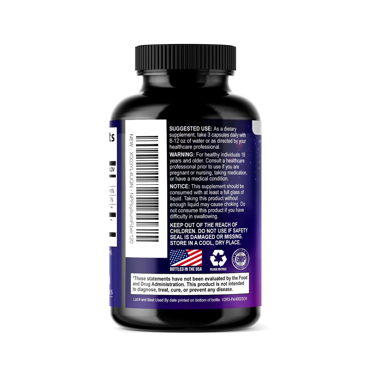 Psylliumschalen-Pulver 2000 mg pro Portion – Löslicher Ballaststoff für tägliche Verdauungsgesundheit & Regelmäßigkeit, natürliches Psyllium-Pulver in Kapseln, veganes Präbiotikum, Non-GMO & glutenfrei – 120 Kapseln