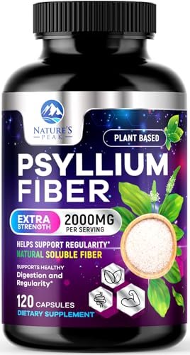 Psylliumschalen-Pulver 2000 mg pro Portion – Löslicher Ballaststoff für tägliche Verdauungsgesundheit & Regelmäßigkeit, natürliches Psyllium-Pulver in Kapseln, veganes Präbiotikum, Non-GMO & glutenfrei – 120 Kapseln