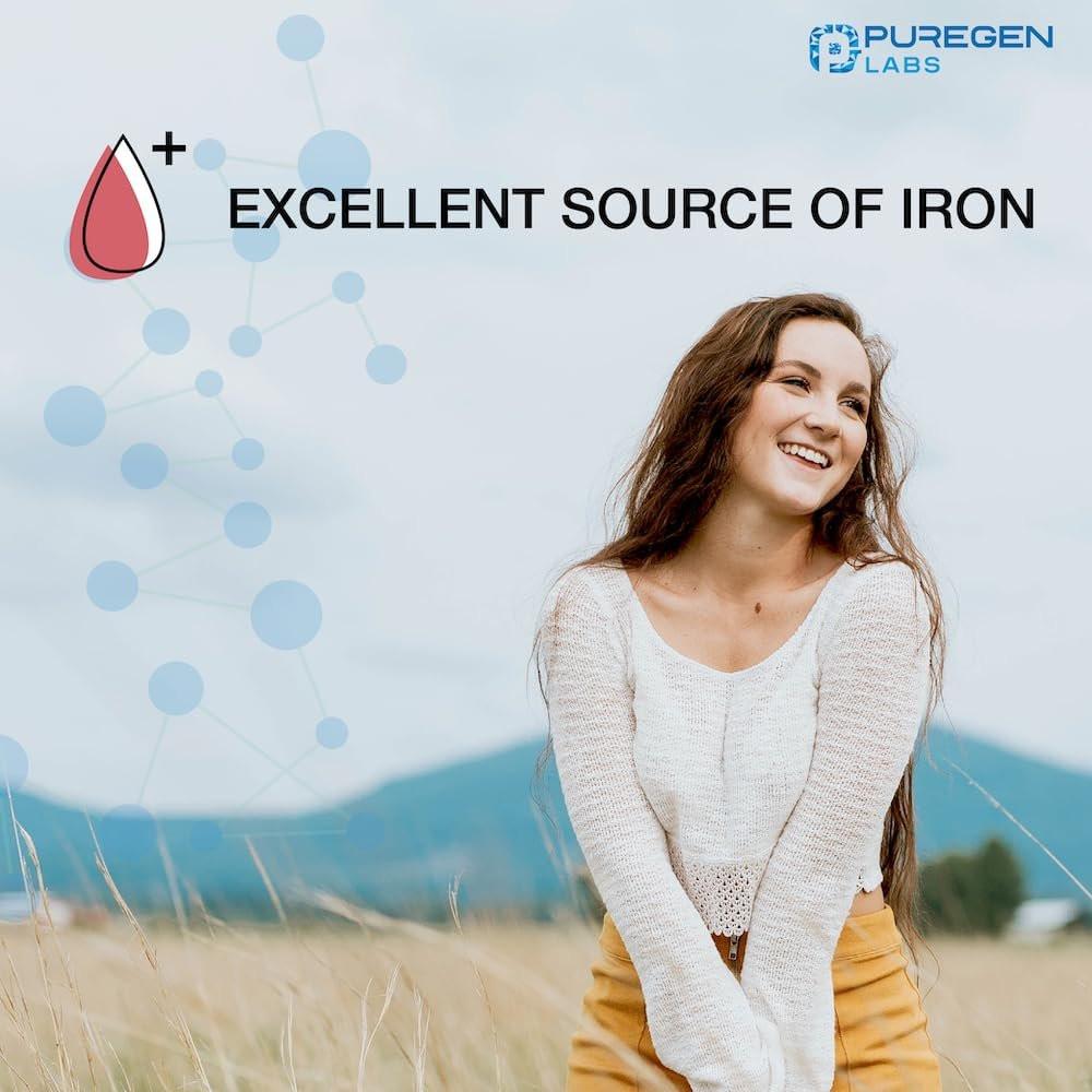 Puregen Labs Ferrous Gluconat 324 mg [Hochdosiert] Eisenpräparat, Magenschonend - 100 Tabletten