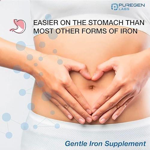 Puregen Labs Ferrous Gluconat 324 mg [Hochdosiert] Eisenpräparat, Magenschonend - 100 Tabletten