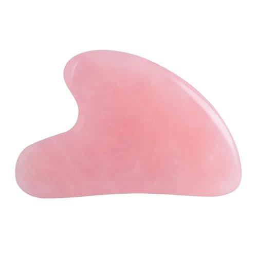YAMHOHO Gua Sha Jade Stein Massagewerkzeug – Rosa Guasha Tool für Gesichts- und Körperhautmassage, SPA Akupunktur, Geschenk für Frauen