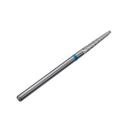 STALEKS PRO Expert Hartmetall-Nagelfräser (Kegelform, Blau, 2,3 mm Kopf / 14 mm Schaft) – Mittlere Härte für Nagelkorrektur und Hautbearbeitung in der Hardware-Maniküre/Pediküre