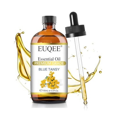 EUQEE Blau-Rainfarn-Öl 118 ml – Reines ätherisches Öl für Diffuser, Seifenherstellung und Hautpflege mit Pipette