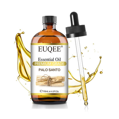 EUQEE Palo Santo Öl 118 ml – Reines Palo Santo Ätherisches Öl mit Glaspipette für Diffuser, Seifen- und Kerzenherstellung – 4 Fl. Oz