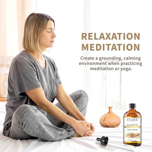 EUQEE Palo Santo Öl 118 ml – Reines Palo Santo Ätherisches Öl mit Glaspipette für Diffuser, Seifen- und Kerzenherstellung – 4 Fl. Oz