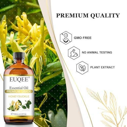 EUQEE Geißblatt (Honeysuckle) Ätherisches Öl 118ml – Reines Premium-Öl mit Glaspipette für Diffuser, DIY-Seifen- und Kerzenherstellung – 4 Fl. Oz.